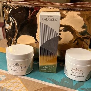 Body oil, scrub, butter